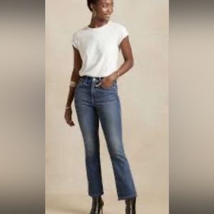 Banana Republic high rise crop boot jeans mid to dark wash